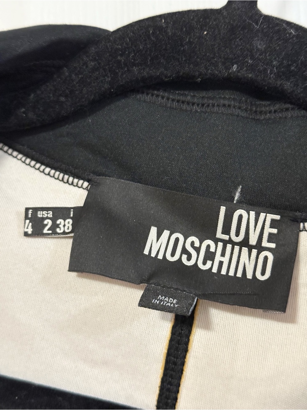 Love Moschino Black Zip Shift Dress / Coat with Embellished Collar ITALY 38 - Picture 5 of 10